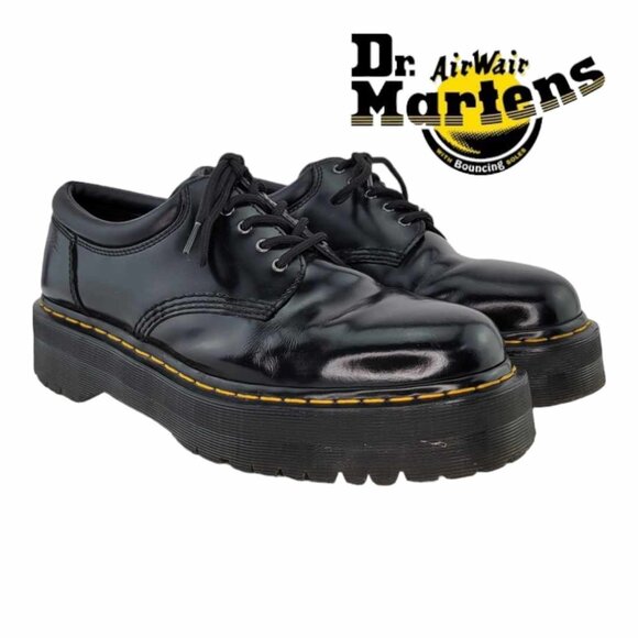 Dr. Martens Shoes - Dr. Martens 8053 Quad Retro Leather Platform Casual Shoes in Black Men's/Women's